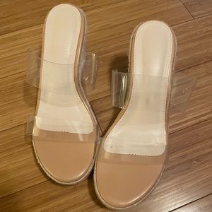 Clear strap wedges